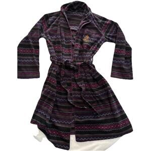 LAUREN Ralph Lauren Women s Multicolor Wrap Tie Embroidered Crest L/S Robe Small